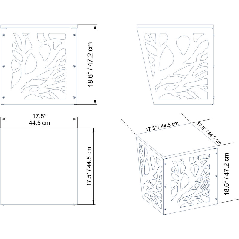 Table de bout Albali Block, Blanc, Or