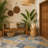 Kymiere Abstract Area Rug in Blue/Mustard Yellow-893446829