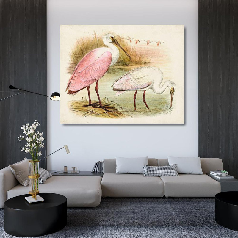 "Bayou Breeze", art sur toile tendue avec châssis: Roseat Spoonbills I, H 36 po x l 44 po