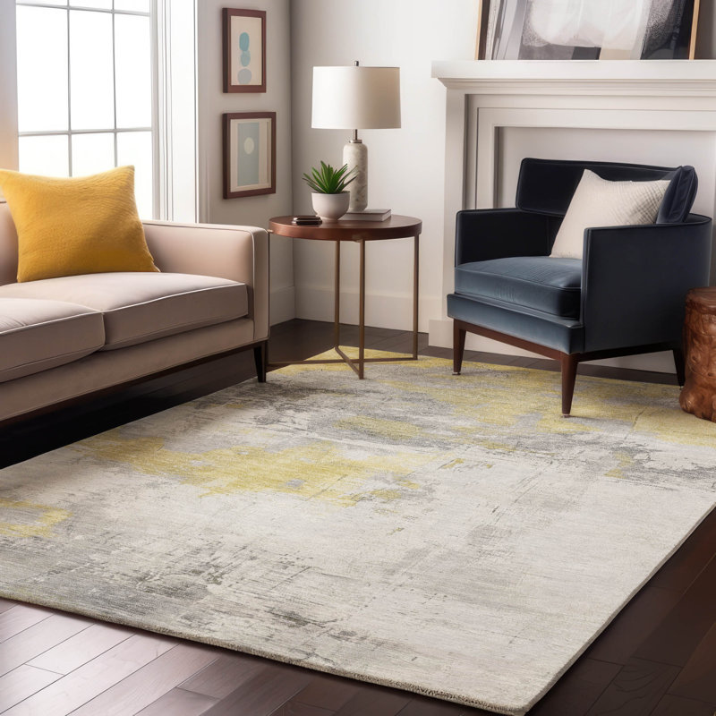 Tapis abstrait lavable à la machine de qualité supérieure AMF1685 Mehara, Rectangle 2 pi 6 po x 3 pi 10 po