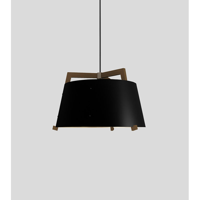 Ignis Pendant, 11.5" H x 17" W, White Washed Oak/Gloss White, Incandescent w/ Diffuser - Rigid