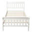 Lit plateforme simple en bois massif avec tête de lit /, base de matelas confortable, lit: tête de lit et, facile à assembler, blanc