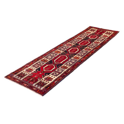 Tapis de couloir unique en laine noué à la main 3 pi 10 po x 12 pi 8 po One Age of a Kind Jesse-James