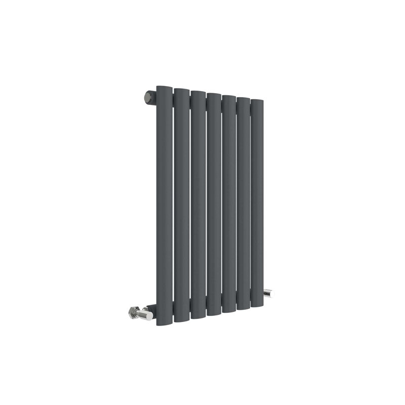 Revive Vertical Designer Radiator, 60cm H x 41.2cm W x 5.5cm D, Grey