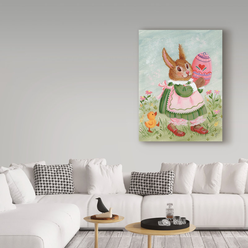 «Bunny in Dress», art sur toile, H 19 po x l 14 po x P 2 po