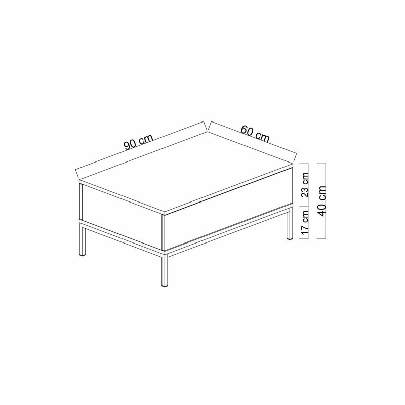 Mariela Coffee Table, Anthracite/Silver