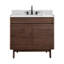 Aasto 37 In. Single Sink Bathroom Vanity In Coffee Teak With Carrara White Marble Top-121163848