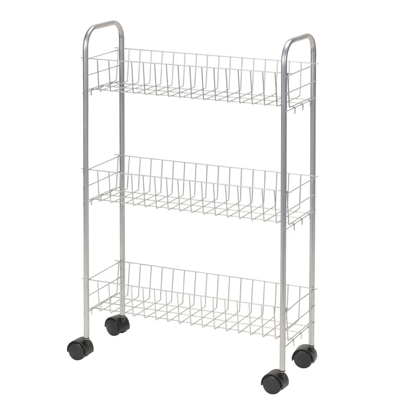 Chariot de rangement Slimline à 3 tablettes, Blanc