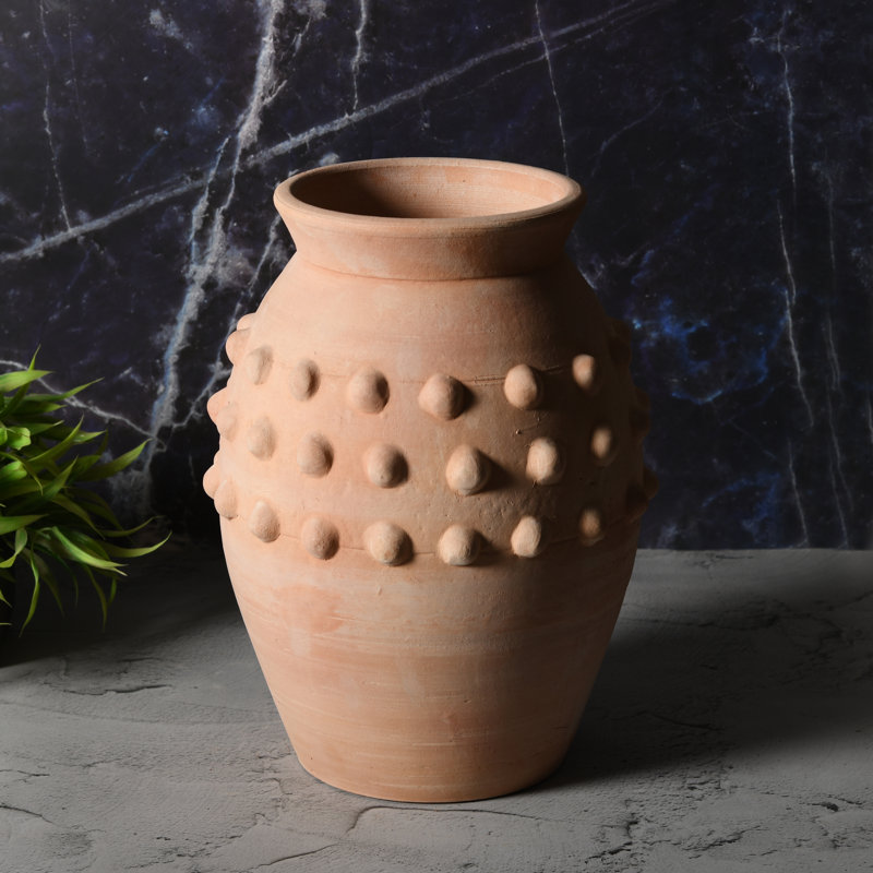 Terracotta Vase Dia 10" X 10.75"H