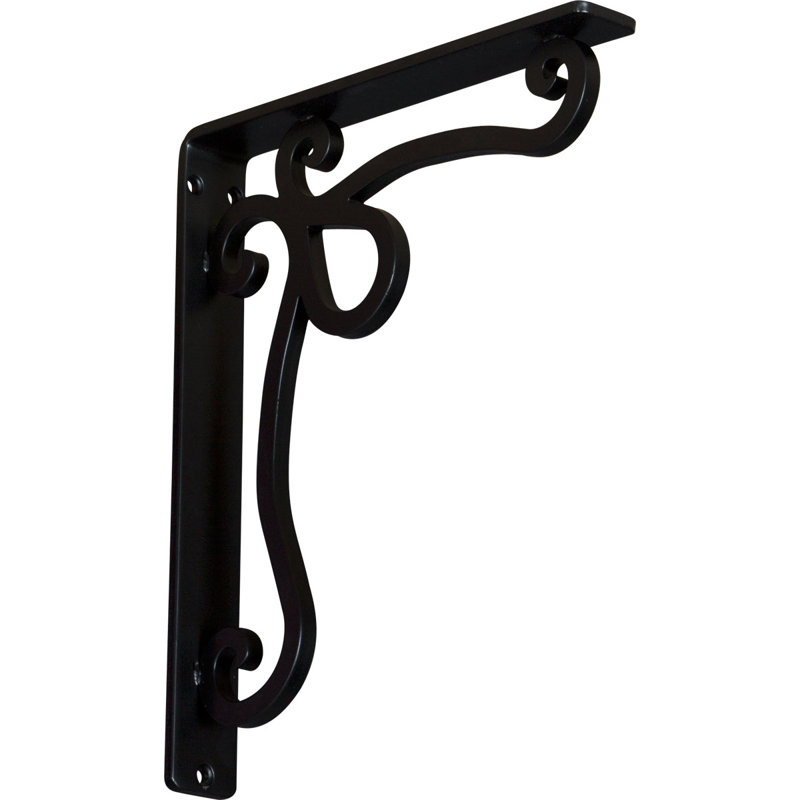 1 1/2"W x 10"D x 12"H Orleans Wrought Iron Bracket, (Single center brace) (6-Pack), 1.5" x 12"