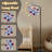  Arc Floor Lamp Patriotic American Flag Donuts Cupcakes Red White Blue Stars Light Tall Modern Standing Lamp LED Adjustable Linen Lampshade 3 Color Temperatures
