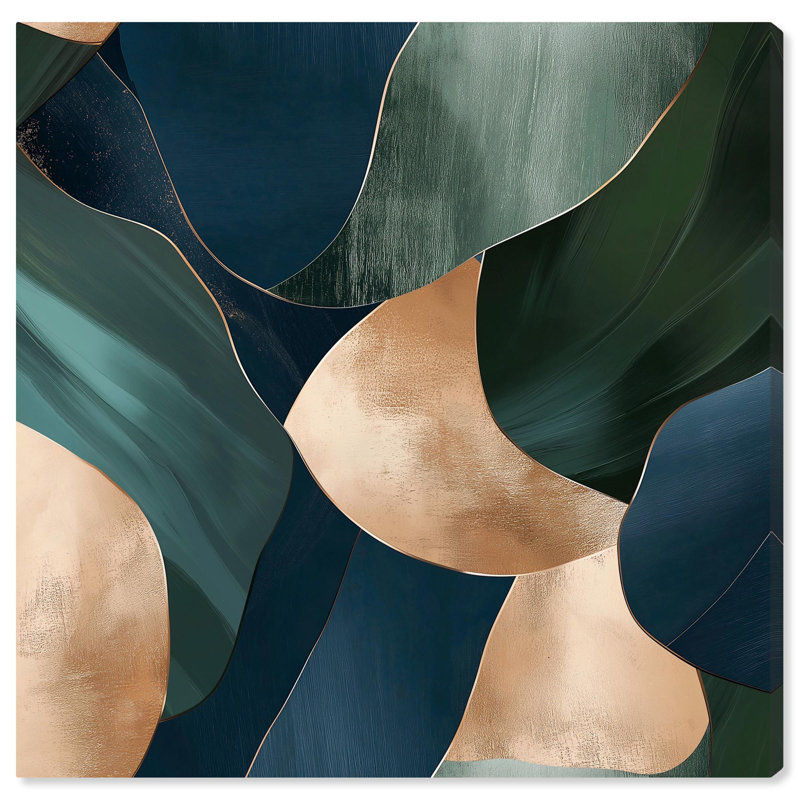 «Marine and Emerald Bits I», art abstrait bleu par Art Remedy, Toile tendue, H 20 po x l 20 po x P 1,5 po