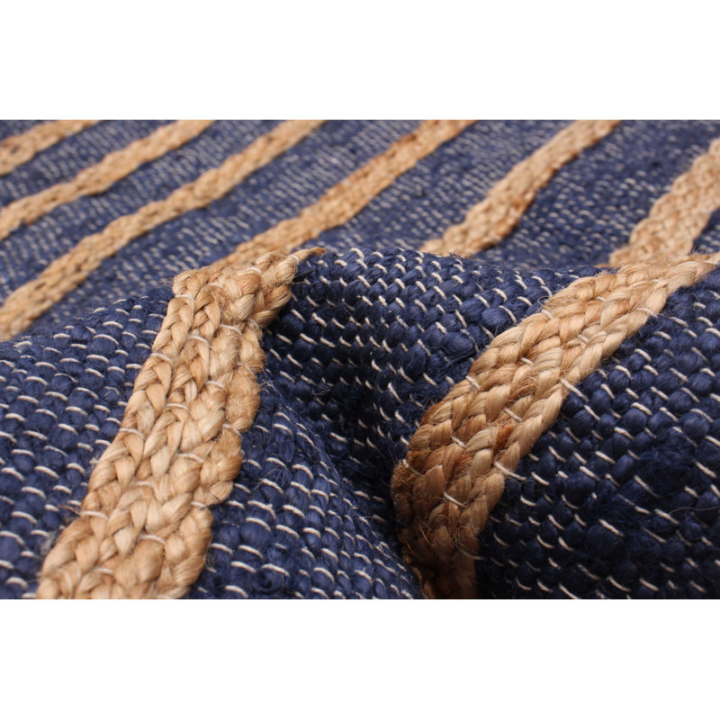 Tapis unique en jute / sisal bleu marine Palas Denizli 5 pi 2 po x 7 pi 9 po Paliz Denizli