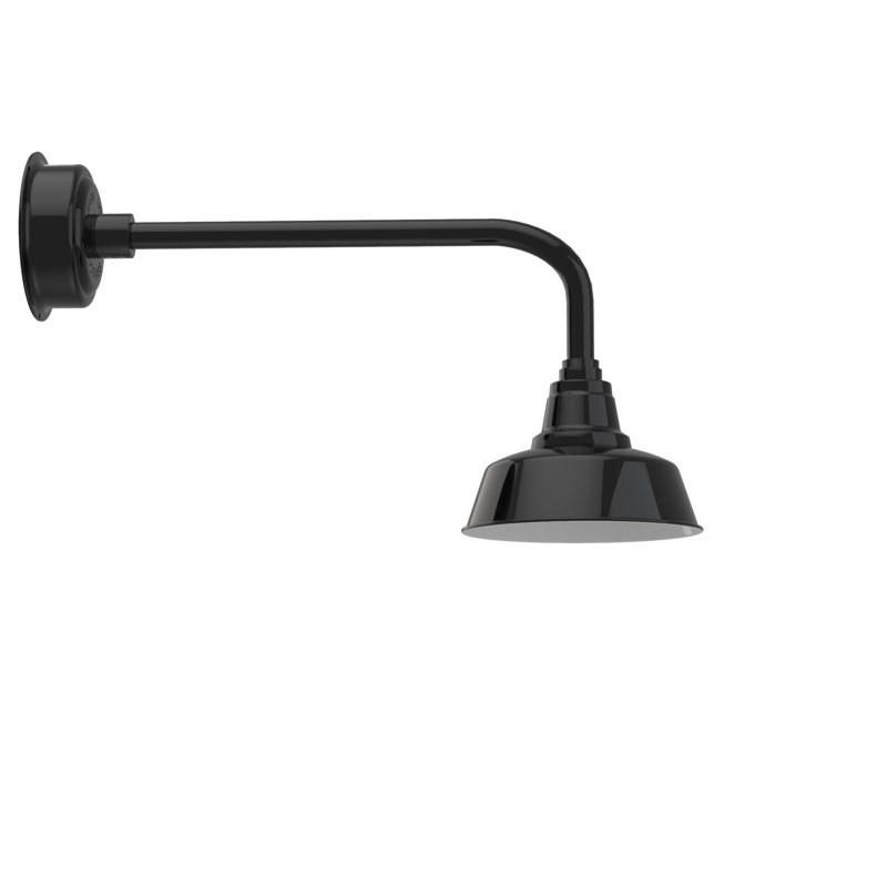Luminaire de grange d’extérieur Vandervliet, Noir, H 15,12 po x l 10 po x P 31,25 po