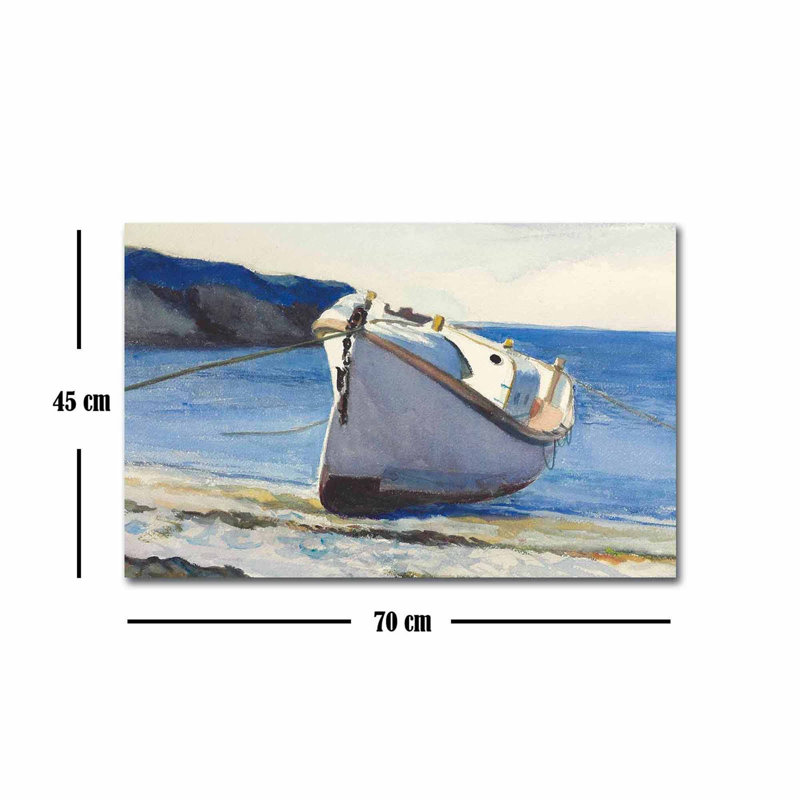 Peinture sur toile décorative Edward Hopper, 17,7 po x 27,6 po | Toile 100% suède avec cadre 100% bois (1,2 po d'épaisseur) | Superbe art mural pour le salon, la chambre à coucher et le bureau | Élégante pièce de décoration intérieure