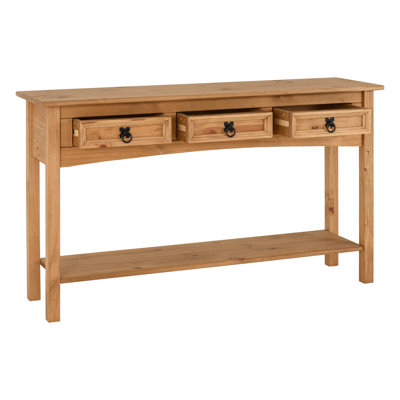 Farmhouse 44.09'' Solid Wood Console Table, 3 Drawers 1 Shelf
