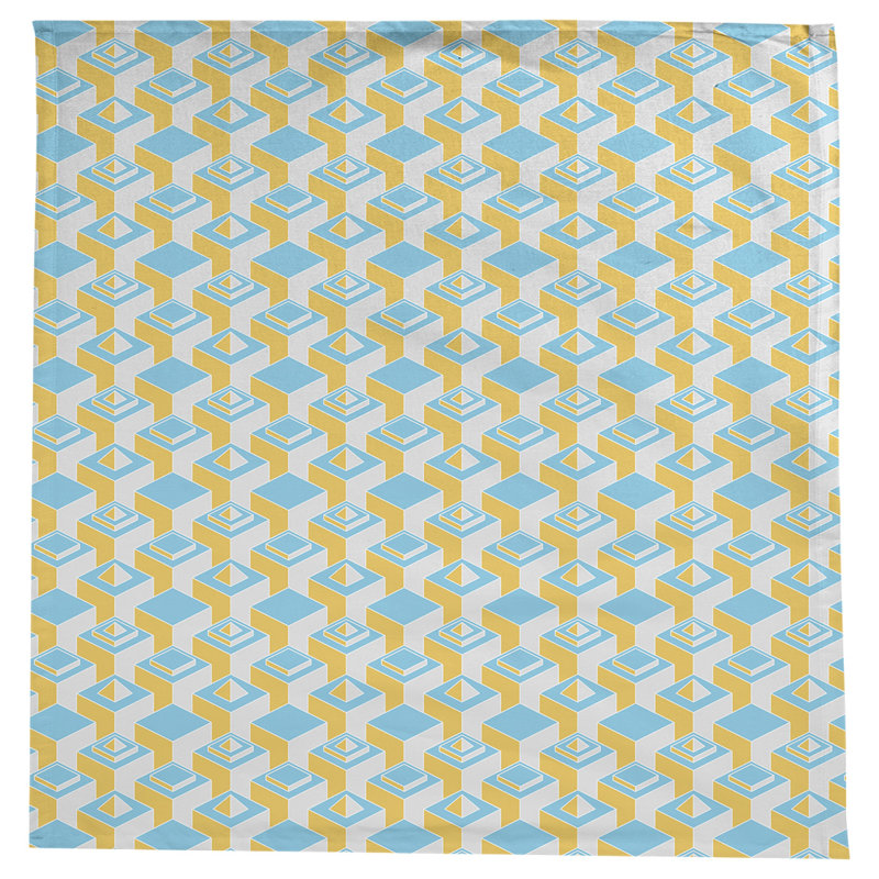 Nappe de gratte-ciels classiques, Jaune / bleu sarcelle
