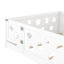 Lit en bois massif blanc avec porte et garde-corps à clôture