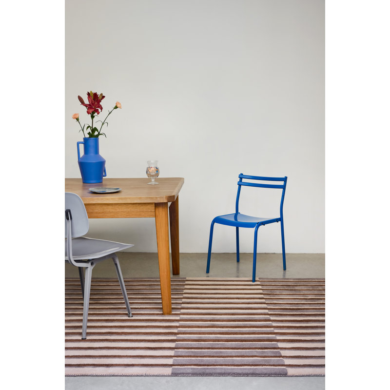 Decor Pilar Handmade Wool Striped Area Rug, Taupe, Rectangle 6'7 x 9'2