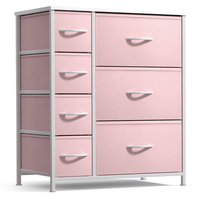 Commode 7 tiroirs Sorbus, Rose