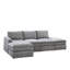Canapé d'angle modulaire 5 pièces couleur graphite avec revêtement en suédine et tissu d'assise moderne
