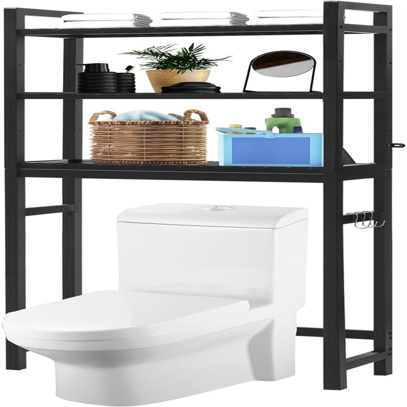 Tayim Bamboo Over The Toilet Storage, Black