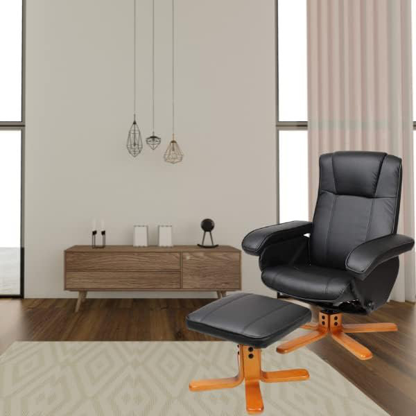Resnick 29.5cm Wide Swivel Ergonomic Recliner, Black