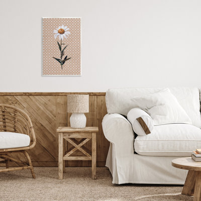 Daisy Sprig over Neutral Geometric Wall Plaque, design by Cady Driver