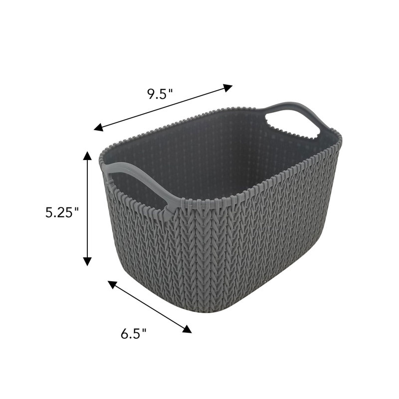 Bac en plastique, H 5,25 po x l 9,5 po x P 6,5 po