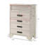 1Pc Contemporary 5-Drawer Louvred Design Chest Finger Pull Hardware Bedroom Wooden Furniture Beige Finish