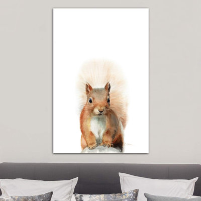 Happy Squirrel - Wrapped Canvas Painting