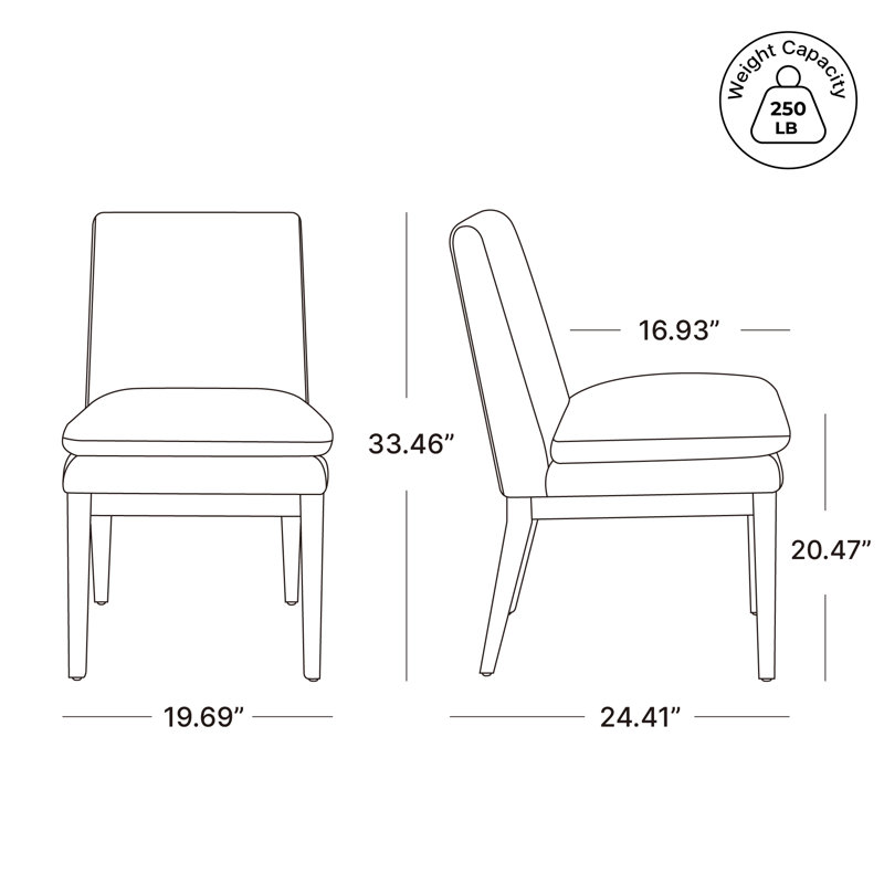 Bethea Leather Upholstered Dining Chair, Genuine Leather Marseille Saddle