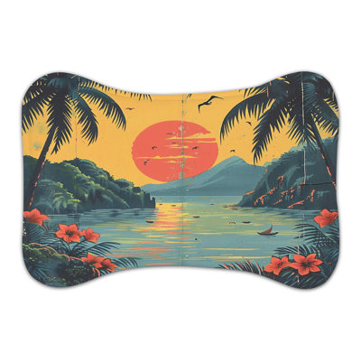Tapis d'alimentation Old-School Island Sunset