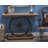 Crider Wood Wide Slatted Top Bike Brown Console Table with Dual Wheel Frame and Tiered Base
