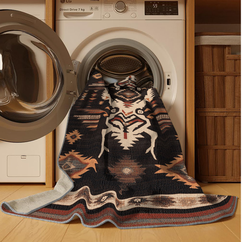 Washable Chupacabra Southwestern Area Rug, Rectangle 2' x 3'