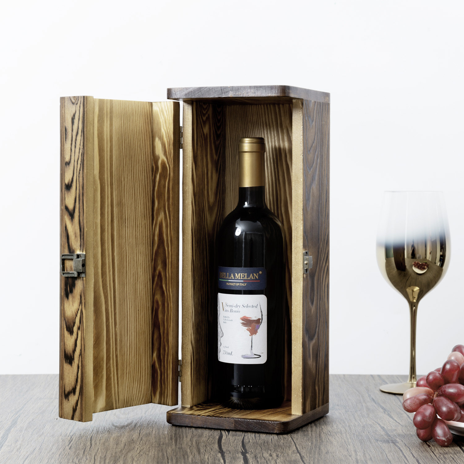 Mygift Wood Wine Gift Bottle Box Carrier 