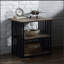 Mobilier de chambre durable rustique industriel noir et chêne antique avec tablettes ouvertes et table de chevet 1pc