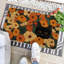 Tapis d'intérieur / extérieur à profil bas Black Cat Flowers