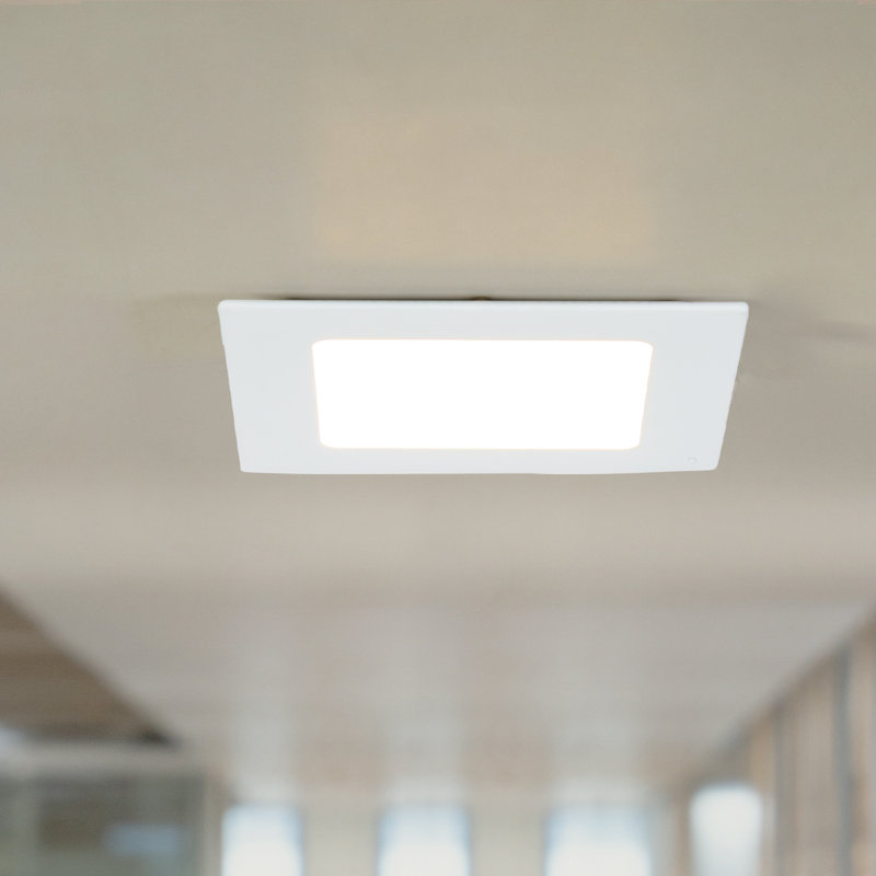 Dimmable LED Recessed Modern Square Ceiling Lighting, 0.8" H x 4.7" W x 4.7" D