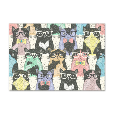 Cats With Glasses - Wrapped Canvas Print