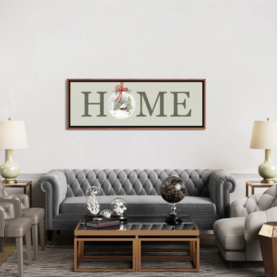 Christmas HOME Sign - Wall Art Print - Framed Canvas