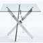 Table de cuisine moderne à la mode avec pieds en métal, verre trempé et installation simple pour un entretien facile