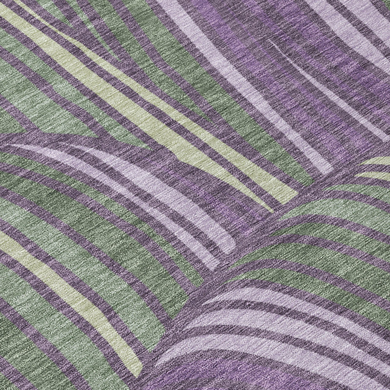 Machine Washable Indoor/Outdoor Chantille ACN2546 Mid-Century Modern Rug, Plum, 9' x 12'