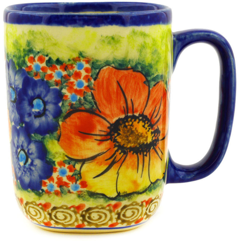 Bright Beauty Handmade Stoneware Coffee Mug, 10 oz