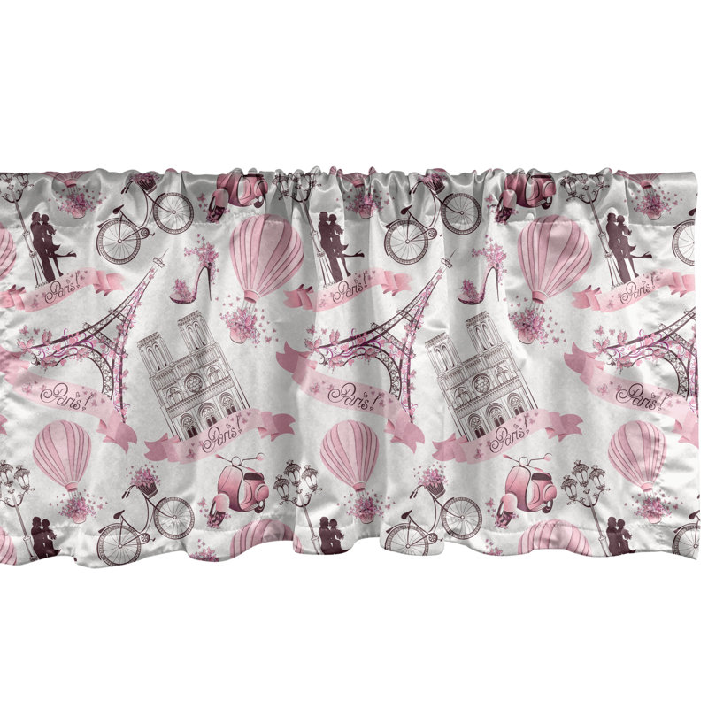 Ensemble de 2 cantonnières à motif abstrait Ambesonne gris anthracite, L 54 po x L 12 po