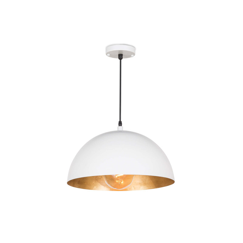 Sigmund Pendant, White, 9" H x 15" W x 15" D