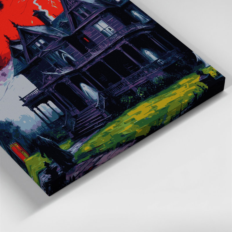 Halloween, horreur classique, affiche de film sur toile mauve, H 32 po x l 32 po