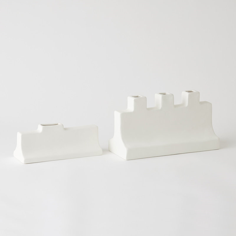 Icon Wide Vase-Matte White-Sm