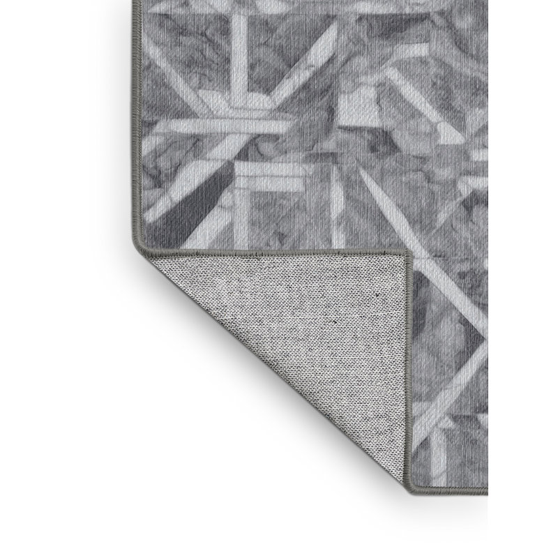 Tapis gris lavable à la machine, Rectangle de 5 pi x 8 pi