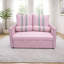 Canapé-lit 2 places rose avec mousse à haute densité, charge, poche élastique, revêtement élégant pour le lit des chambres d'amis, accoudoir de charge sur le dos, dossier réglable à 3 niveaux, rangement latéral, mousse moderne